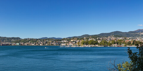 Fototapeta premium Panorama of Lugano, Switzerland