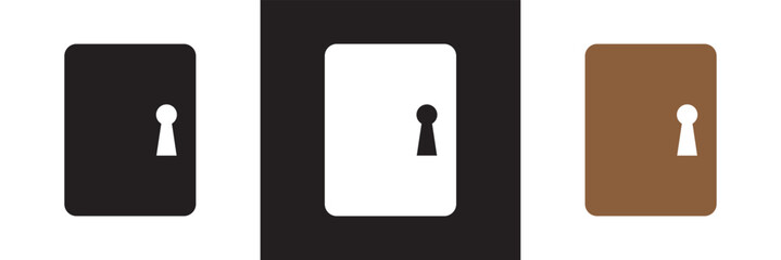 Locked door  icon. isolated on white and black background. Vector illustration. EPS 10