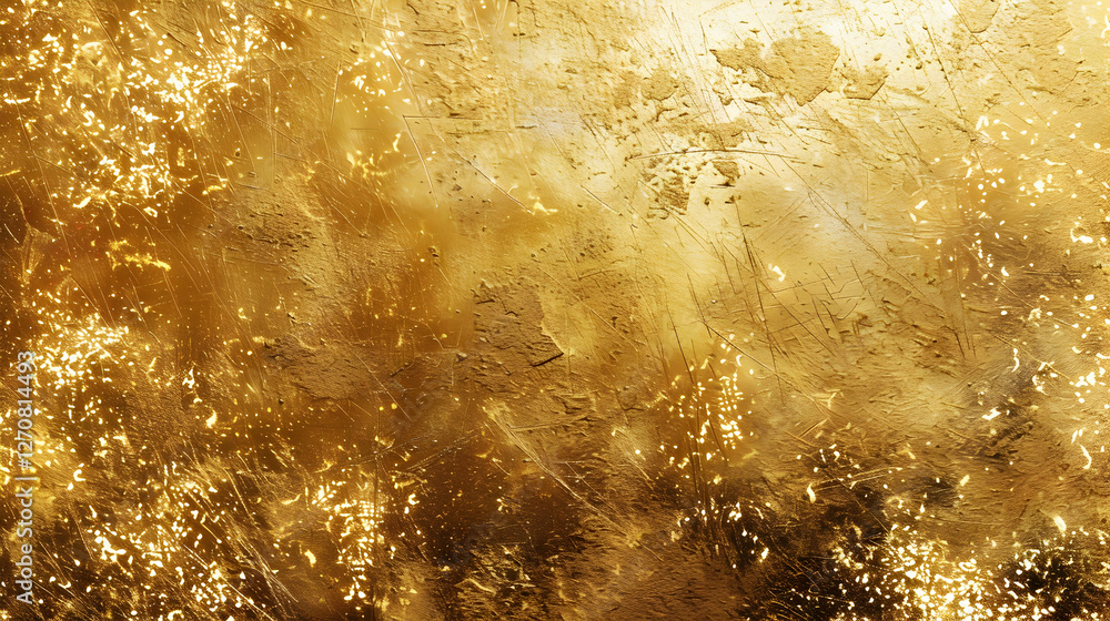 Aufkleber abstract golden texture with shimmering particles creating a luxurious and elegant background