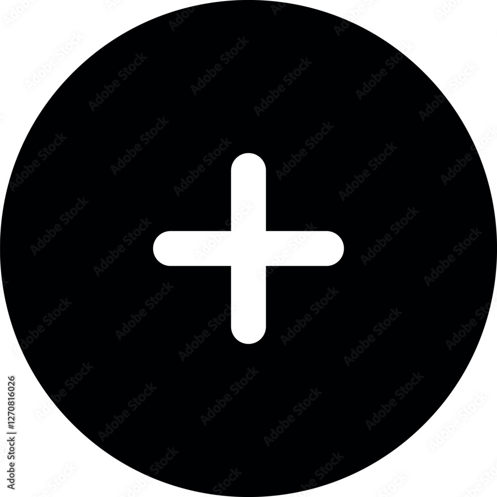 Poster add, new, plus icon symbol - create icons, more button in filled, thin line, outline and stroke styl