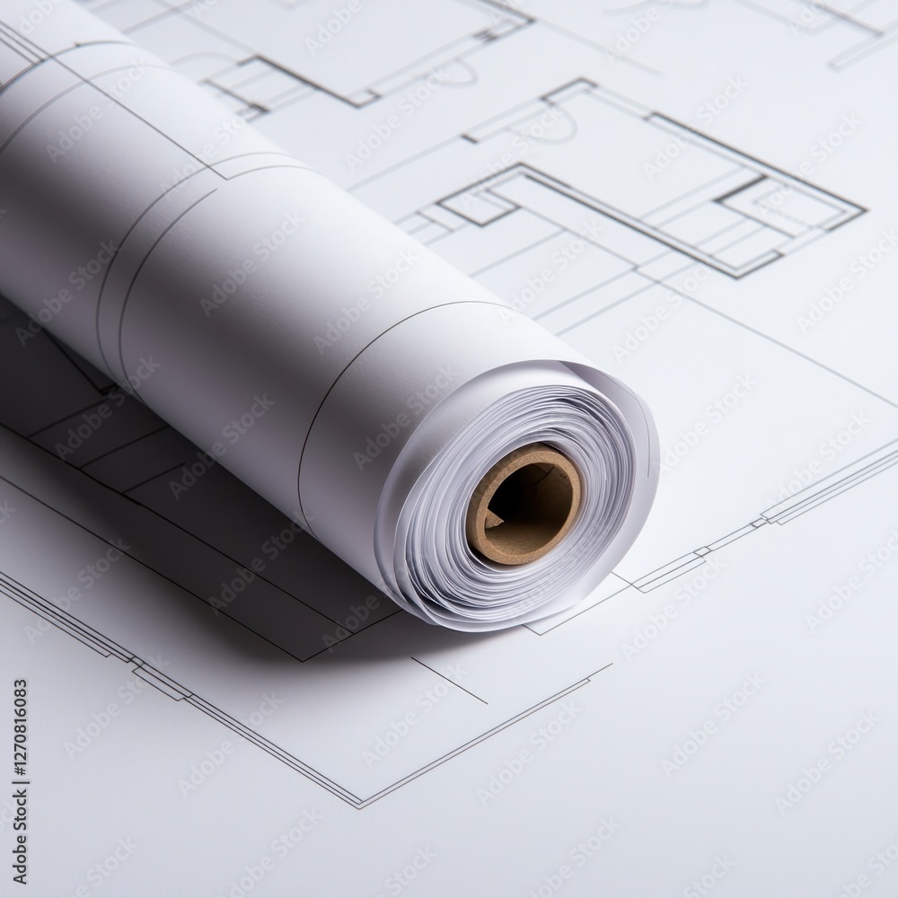 Poster engineering concepts of construction sites. detailed architectural blueprint on white background rea