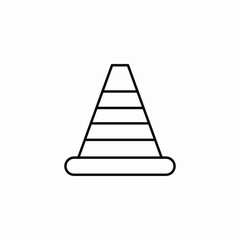 traffic cone warning icon vector sign