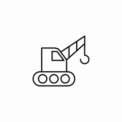 crane construction equipment icon vector sign