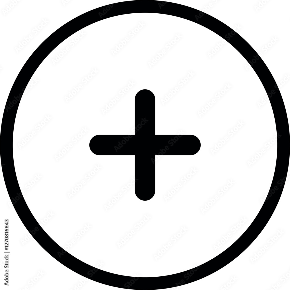 Poster add, new, plus icon symbol - create icons, more button in filled, thin line, outline and stroke styl