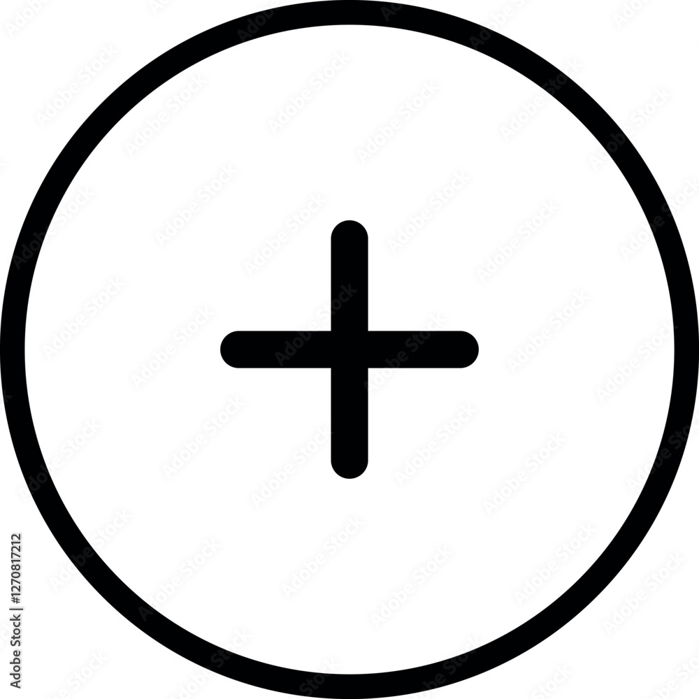 Poster add, new, plus icon symbol - create icons, more button in filled, thin line, outline and stroke styl