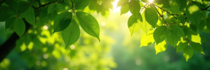 Dappled sunlight filters through a leafy canopy, nature, dappled light