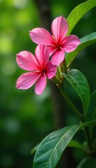 Arachnothryx leucophylla tree with large pink flowers and green leaves, flowers, nature, plants