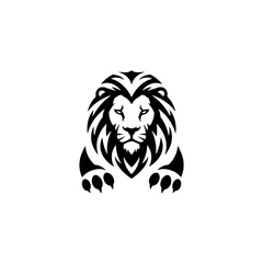 Majestic Lion Head Logo Design with Elegant Black-and-White Detailing
