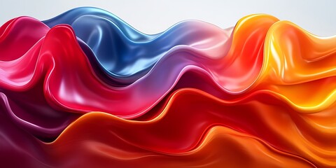 Fototapeta premium Abstract colorful fabric waves (1)