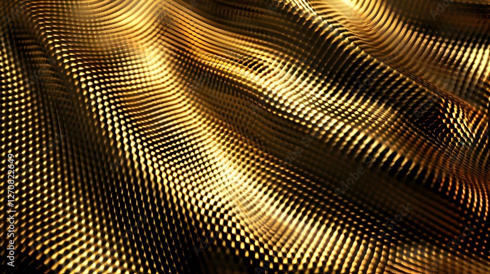 Poster abstract golden wave patterns creating a luxurious texture in a visually striking background