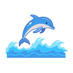 Fototapeta premium Cute Dolphin Icon: Fun and Friendly Sea Mammal Vector