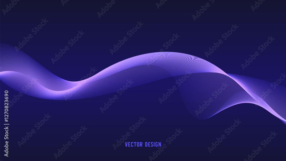 Aufkleber geometric curved lines in gradient forming dynamic futuristic abstract flow patterns