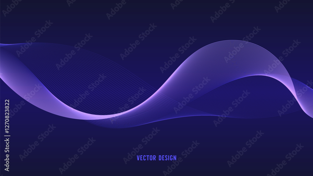 Leinwandbilder geometric curved lines in gradient forming dynamic futuristic abstract flow patterns
