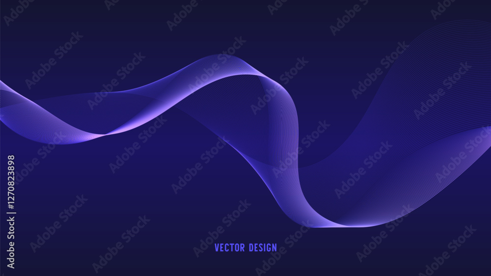 Fototapete geometric curved lines in gradient forming dynamic futuristic abstract flow patterns