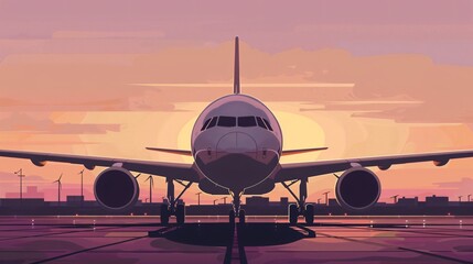 Naklejka premium Commercial Airplane Illustration: Vector Graphic for Transportation