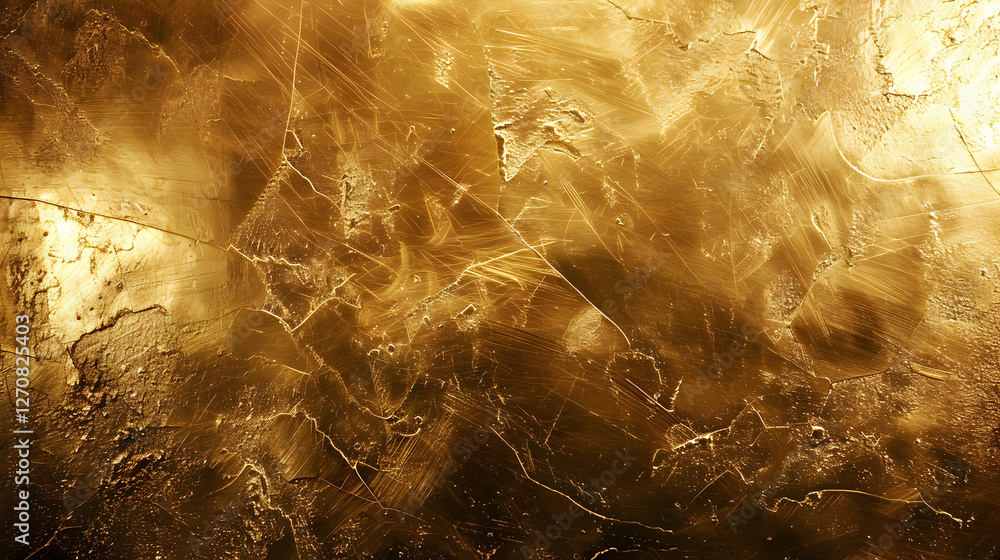 Poster abstract golden texture with intricate patterns and reflections, suitable for backgrounds and design