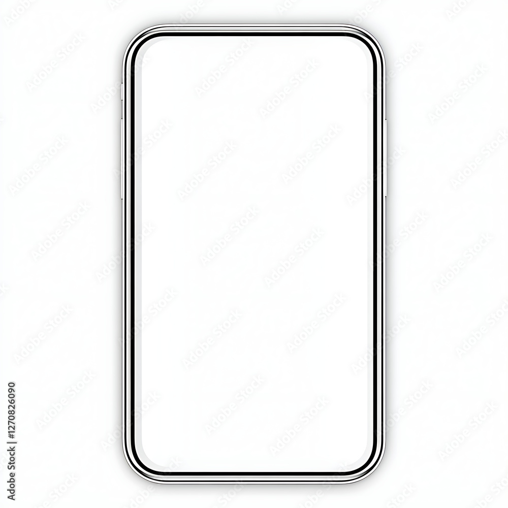 Poster silver framed mobile device mockup presentation template design for technological showcase display