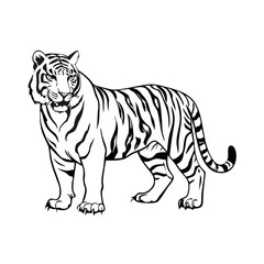 Naklejka premium Majestic Tiger Silhouette Vector for Creative Designs