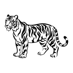 Naklejka premium Stylish Tiger Silhouette Design for Nature-Inspired Projects