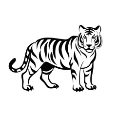 Fototapeta premium Stylish Tiger Silhouette Design for Nature-Inspired Projects