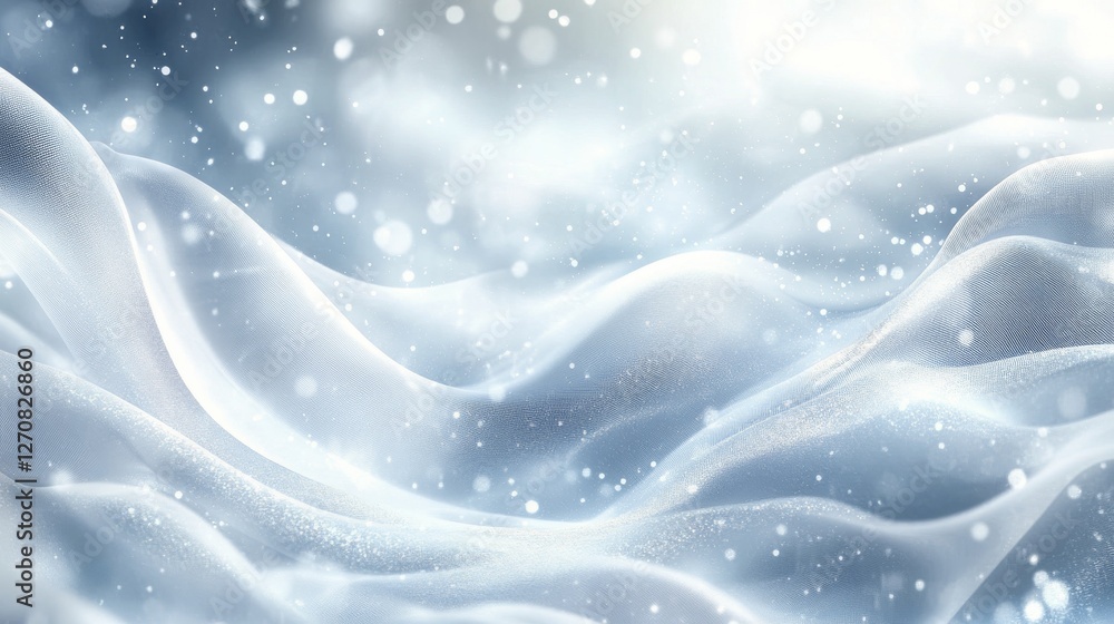 Poster snowy landscape creating an ethereal atmosphere with soft, flowing textures and subtle light play