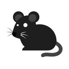 High-Quality Black Rat Illustration Vector for Designers"