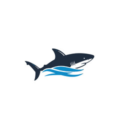 Stylized Shark Illustration Representing Strength and Motion in Oceanic Graphics