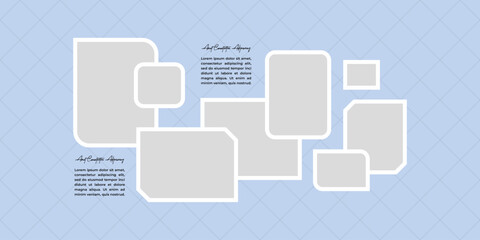 Pictures or photos frame collage layout abstract photo frames and digital photo wall template