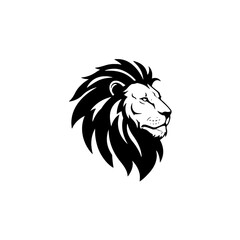 Black and White Lion Illustration Representing Power and Elegance
