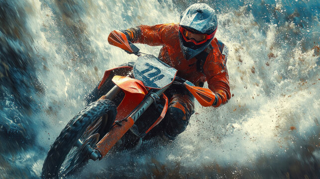 Sports poster showcasing dynamic illustrations of extreme sports with bold text overlays