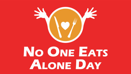 No one eats alone day web banner design illustration 