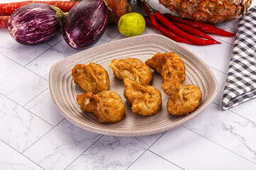 Tibetian fried momo stuffed dumplings