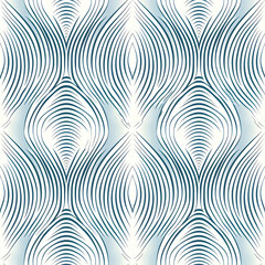 Fototapeta premium Abstract pattern featuring wavy lines in blue and white, suitable for design use.
