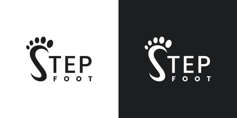 Foot Logo, Footprint Step Logotype Lettering, Abstract S Letter Symbol