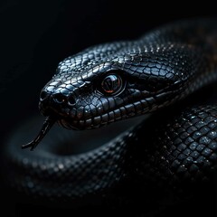 Fototapeta premium close up of a black snake