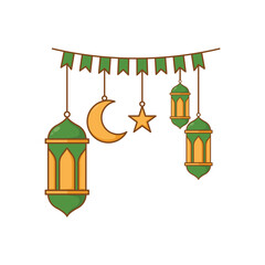 ramadan lantern lamp islamic vector design template