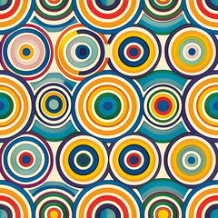 Colorful concentric circles pattern in vibrant hues for design use.