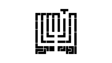 judaism symbol, black isolated silhouette