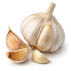 Harvesting Garlic Culinary Delight in the Kitchen Fresh Ingredients Rustic Setting Close-Up View Flavorful Cooking