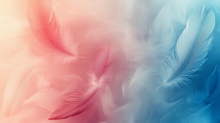 Obraz premium Soft feathers swirl in gentle pastel colors creating a calming atmosphere of tranquility and serenity