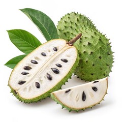 Harvesting Soursop Fruit Tropical Orchard Food Photography Lush Environment Close-Up View Health Benefits Explored