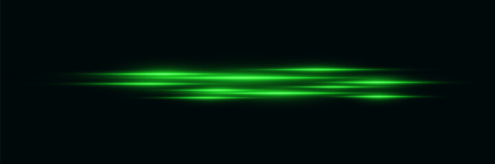 Green neon lines, light beam and horizontal laser.