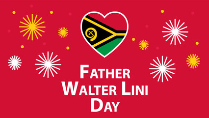 Father Walter Lini Day  web banner design illustration 