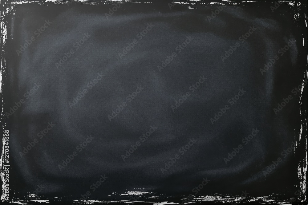 Poster abstract dark chalkboard texture background with faded white border edges.