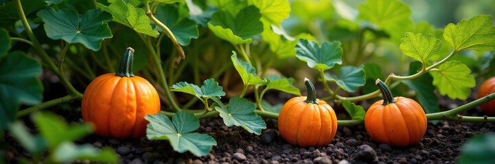 Pumpkin vines entwined with twigs and branches, farm, twigs