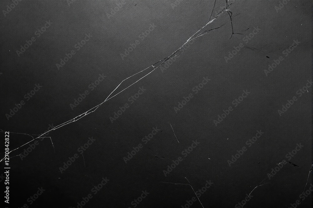 Poster Abstract black textured background with subtle white cracks and lines.