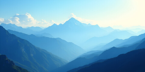 Blue mountain landscape.