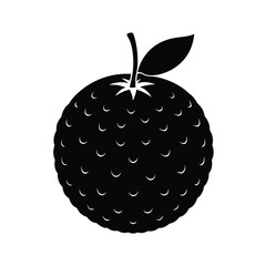 Gac Fruit Silhouette Vector Art | Black and White Gac Fruit Illustration Design