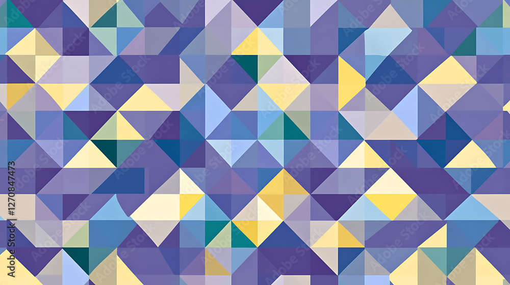 Poster triangular symphony a modern geometric design with harmonious color palette for contemporary aesthet