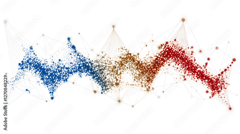 Poster analyzing data trends digital environment graphic visualization insights abstract patterns